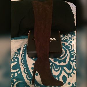 Chocolate thigh high boots